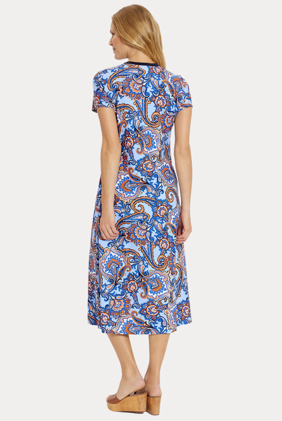 Jude Connally Alexandra Dress in Palm Beach Paisley Bluebell