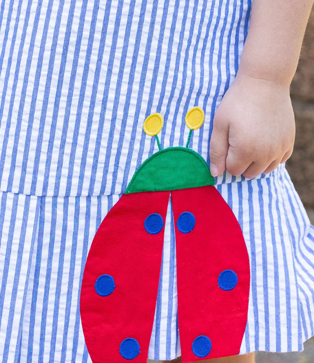 Florence Eiseman Seersucker Dress With Ladybug