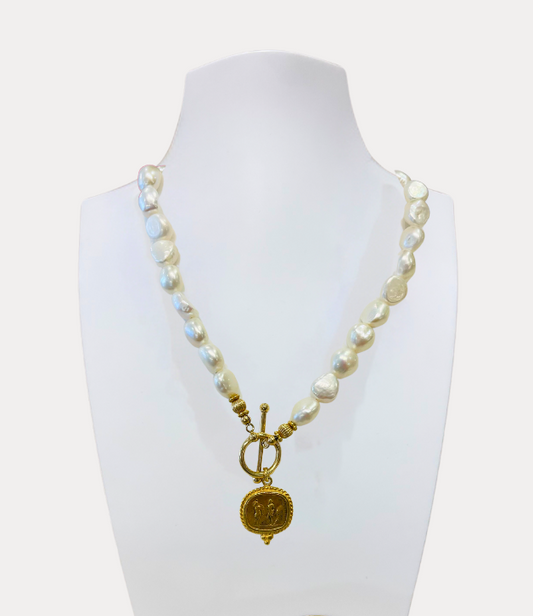 Artisan Necklace with Gold Coin