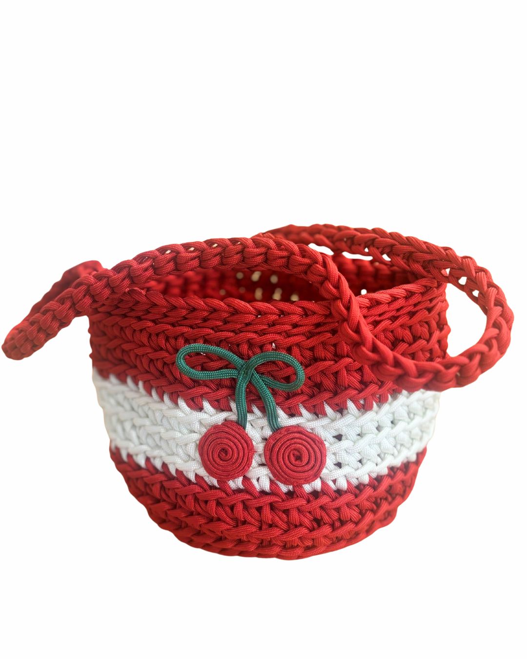 CROCHET CORD CHERRY PURSE