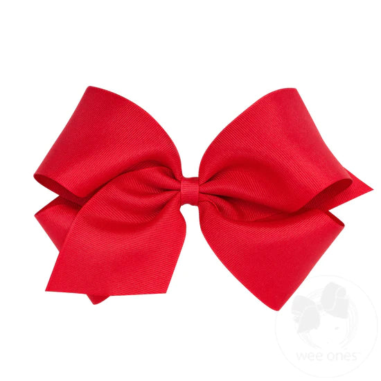 Wee Ones King Classic Grosgrain Hair Bow in Red