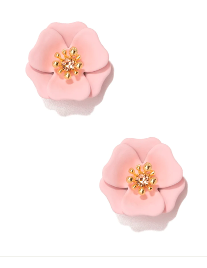 Zenzii Poppy Flower Stud Earring in Pink