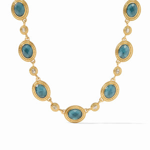 Julie Vos Tudor Stone Necklace in Iridescent Peacock Blue