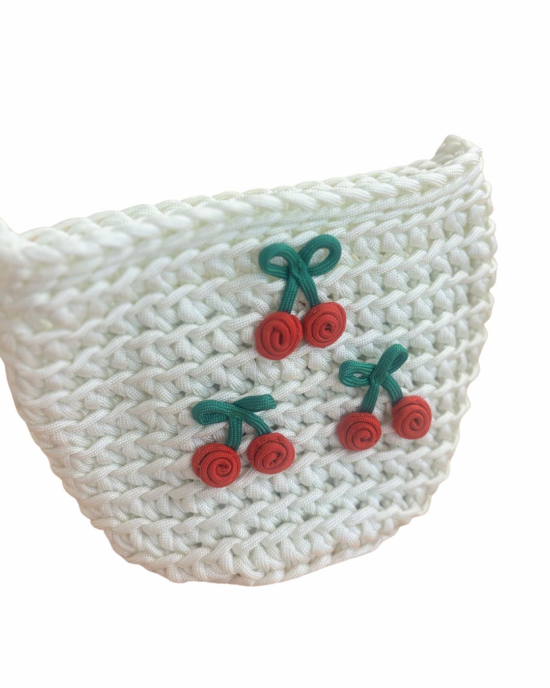 CROCHET CORD CHERRY PURSE