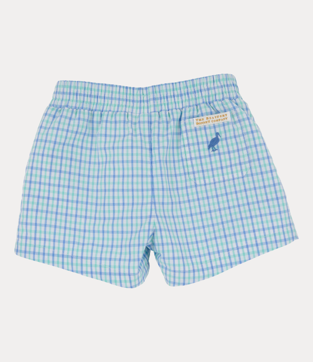 TBBC Sheffield Shorts in Sunrise Blvd. Blue & Turks Teal Chandler Check