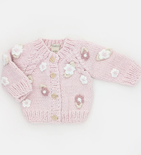 Flower Cardigan Sweater - PNK