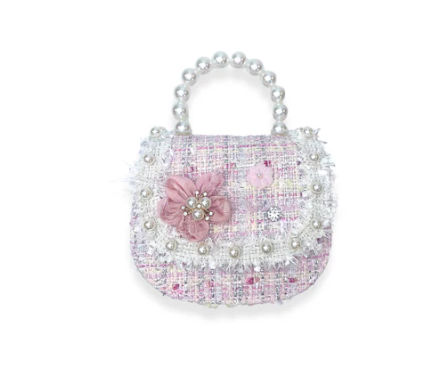 Doe a Dear: Bow & Floral Decor Tweed Purse