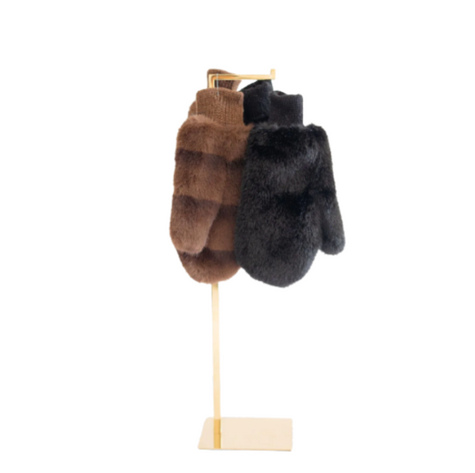 Lisi Lerch: Paige Fur Mittens: BLK & BRN