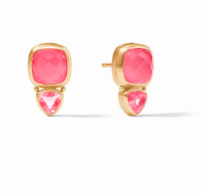 Julie Vos Aquitaine Duo Stud in Peony Pink