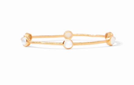 Julie Vos Medium Milano Luxe Gold Bangle in Clear