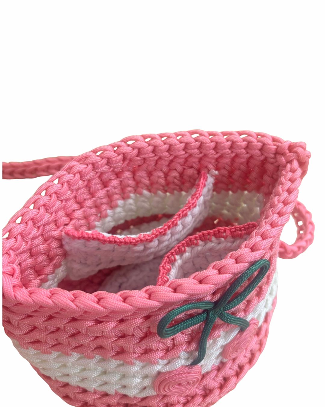 CROCHET CORD CHERRY PURSE