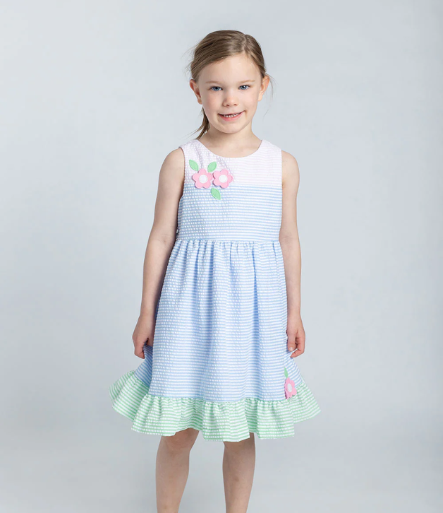 Florence Eiseman Seersucker Dress With Flowers