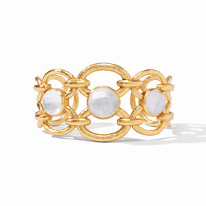 Julie Vos Palermo Stone Cuff in Iridescent Clear Crystal