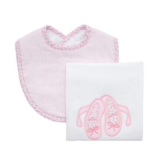 3 Marthas Bib/Burp Set in Ballet