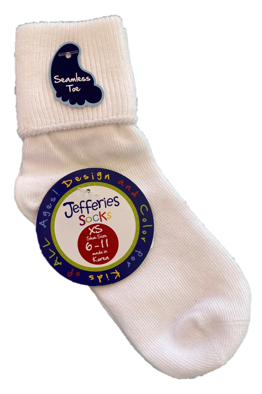 Classic Turn Cuff Sock - White