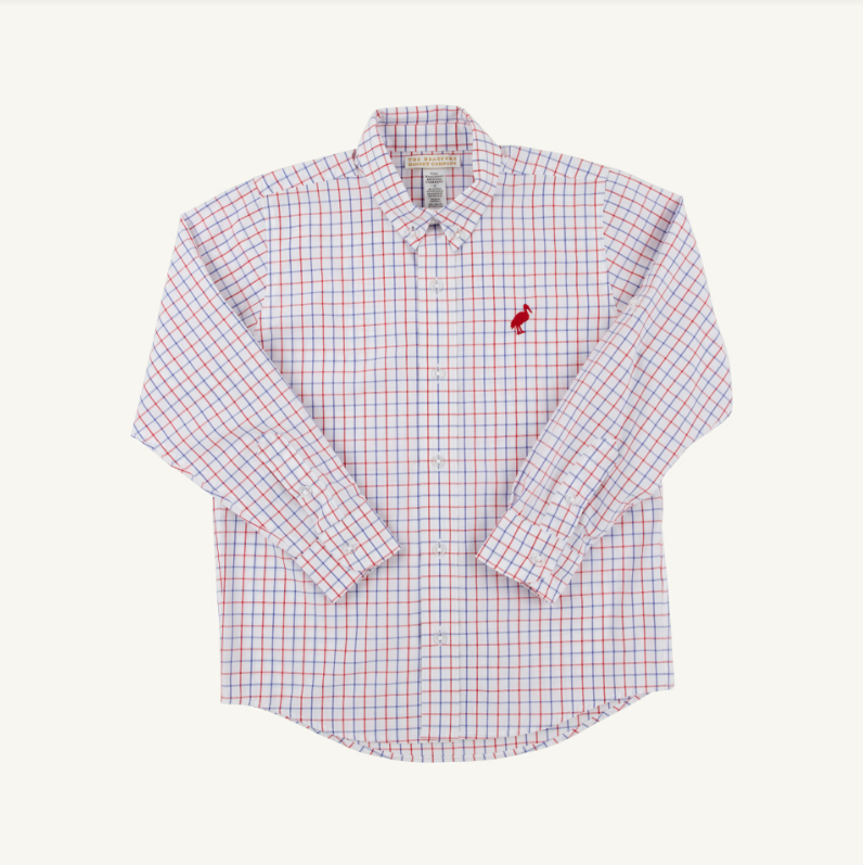 The Beaufort Bonnet Company Dean's List Dress Shirt with Rolled Sleeves in Lake Powell Plaid