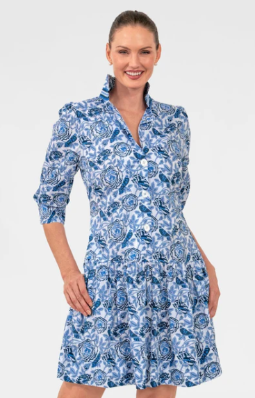 Gretchen Scott So Sweet Dress in Blue Smell the Roses
