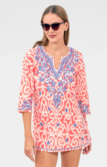 Gretchen Scott Embroidered Tunic in Arabesque Melon