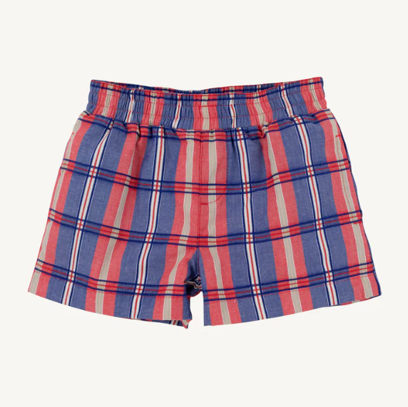 The Beaufort Bonnet Company Sheffield Shorts in Putnam Plaid and Keeneland Khaki