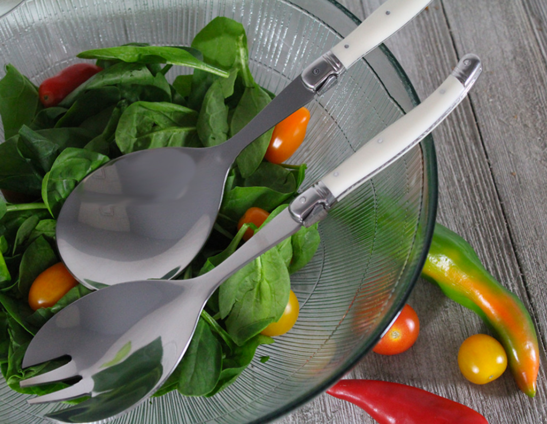 French Home Laguiole Connoisseur Faux Ivory Salad Servers Set