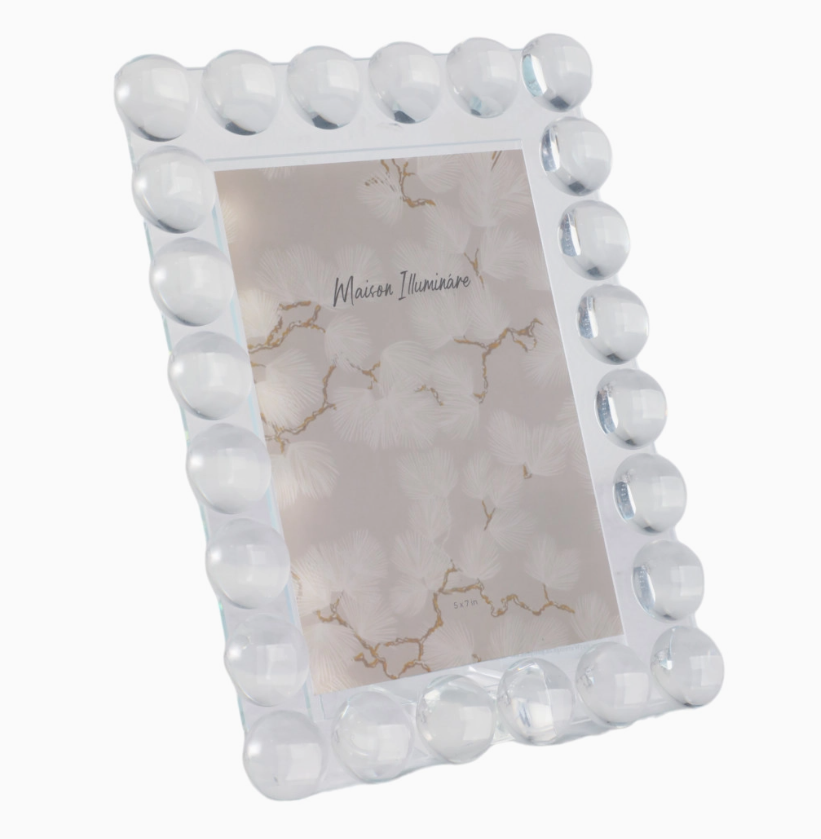 Sagebrook Home Crystal Bubble Spherical Border 5x7 Photo Frame in Clear