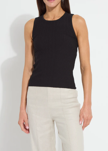 Lysse Andreia Ribbed Knit Tank in Black