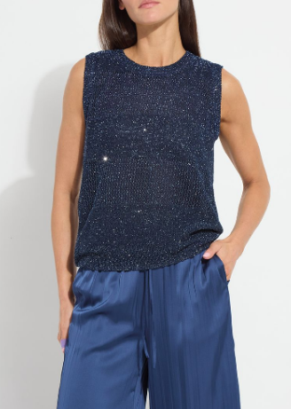 Lysse Nicola Sequined Shell in Capri Blue
