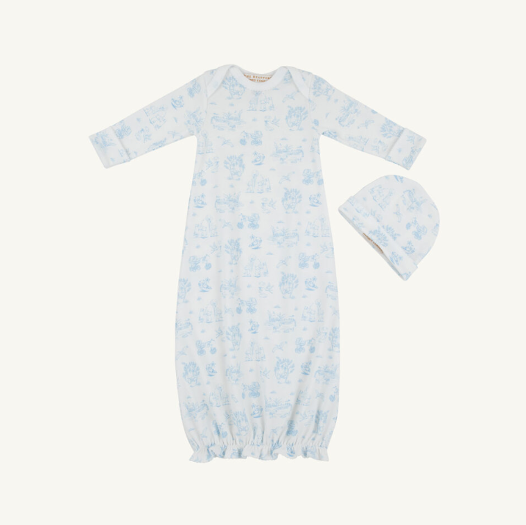 The Beaufort Bonnet Company Adorable Everyday Set in Sir Proper's Sweet Arrival Beale Street Blue