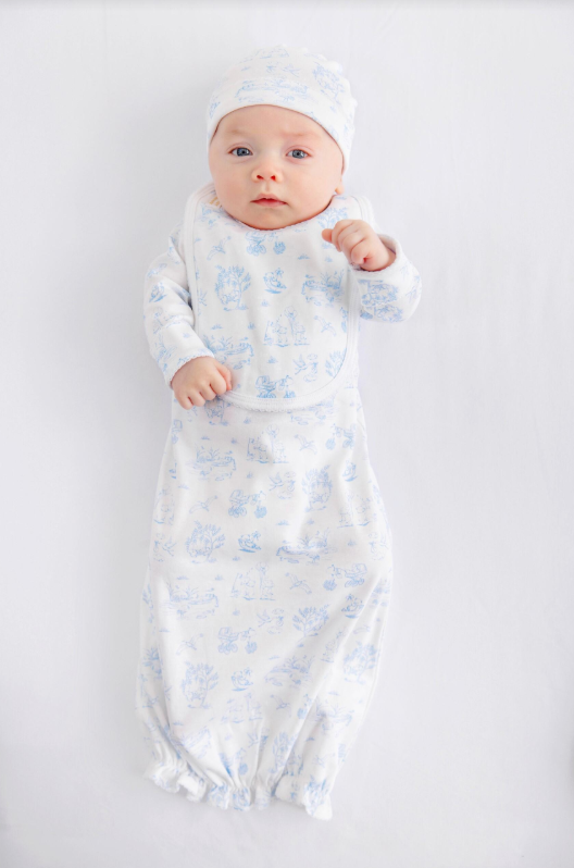 The Beaufort Bonnet Company Adorable Everyday Set in Sir Proper's Sweet Arrival Beale Street Blue
