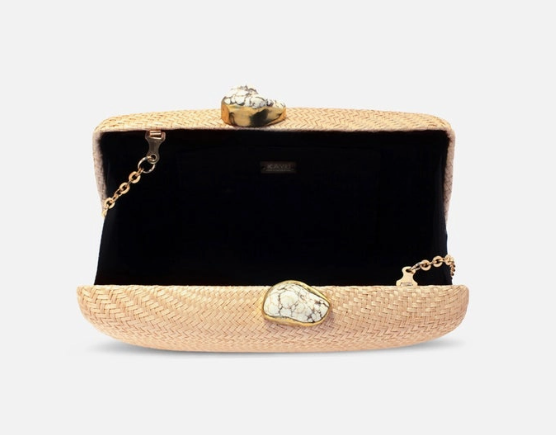 Kayu Jen Clutch in Blush with White Stone