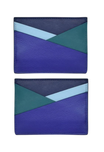 ili New York Asymmetric Card Case in Denim