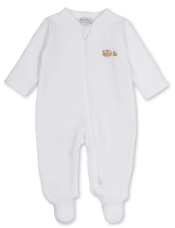 Kissy Kissy Jaquard Footie with Zip in Beary Blessed
