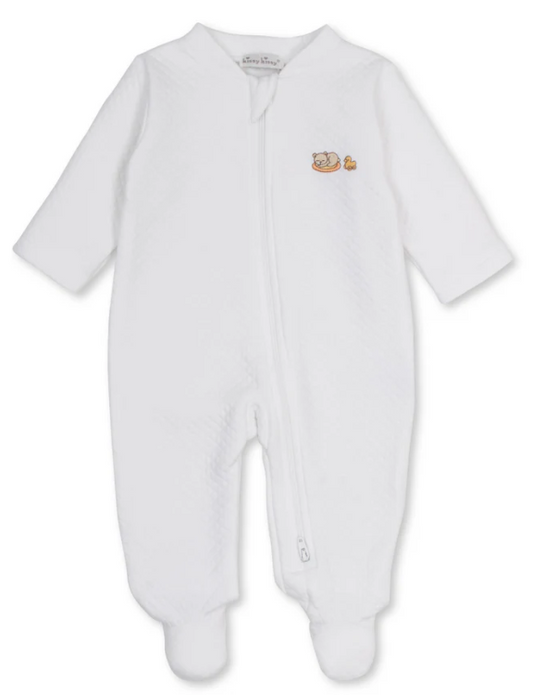 Kissy Kissy Jaquard Footie with Zip in Beary Blessed