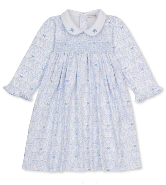Kissy Kissy Dress Smocked Print in Delicate Blooming Bows