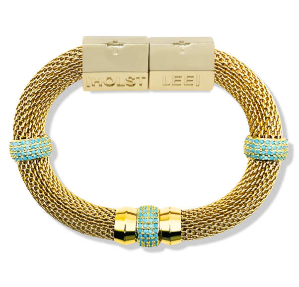 Holst + Lee Luxe Classic Mesh Bracelet in Turquoise