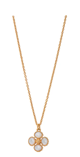 Capucine De Wulf Berry Clover Double Sided Charm Necklace in Mother of Pearl