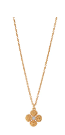 Capucine De Wulf Berry Clover Double Sided Charm Necklace in Mother of Pearl