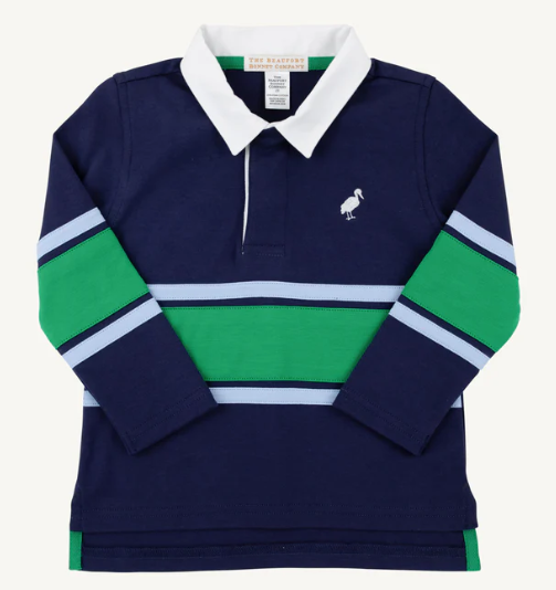 The Beaufort Bonnet Company Rollins Rugby Shirt in Nantucket Navy