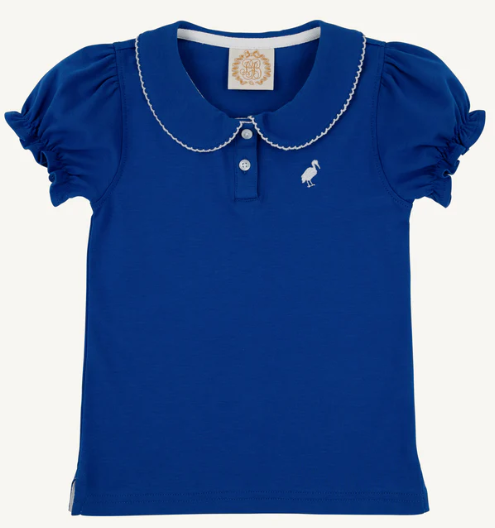 The Beaufort Bonnet Company Maude's Peter Pan Collar Polo Puff Sleeve in Rockefeller Royal