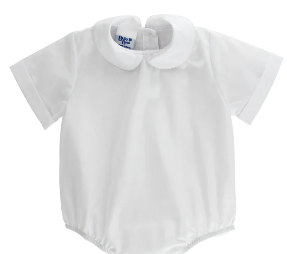 Bailey Boys Button Back Onesie in White