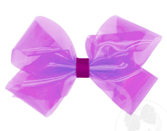 Wee Ones Medium Wee Splash Vinyl Bow in Royal Orchid