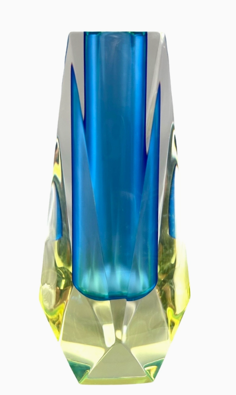 Maven Home Bud Vase in Blue and Yellow