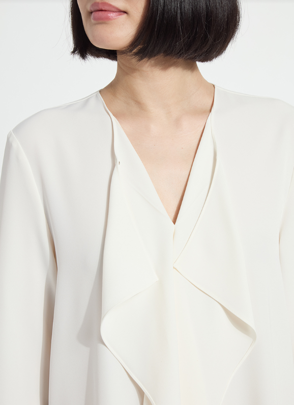 Lysse Celeste Flounced Blouse in Natural Pearl