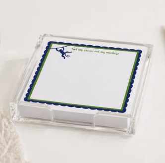 Maven Home Notepad in Acrylic Holder in Not My Monkeys