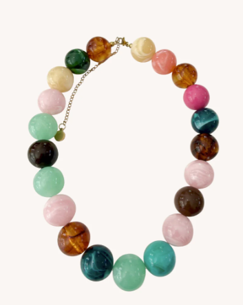 Gemelli Dora Beaded Necklace Pink Mix