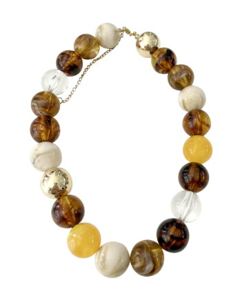 Gemelli Dora Beaded Necklace Brown Mix