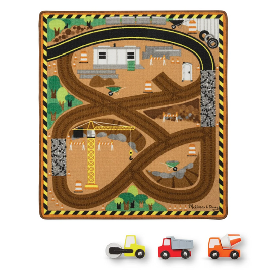Melissa & Doug Round the Construction Zone Work Site Rug