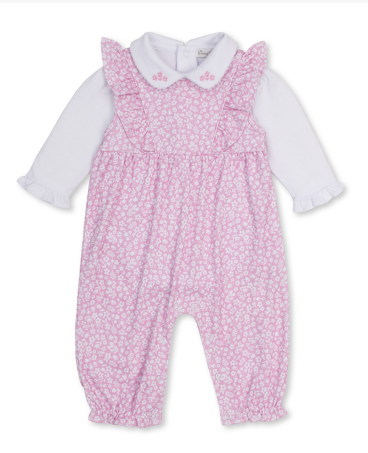 Kissy Kissy Overall Set in Autumn Meadows Pink