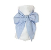 The Beaufort Bonnet Company Seersucker Bow Swaddle in Blue