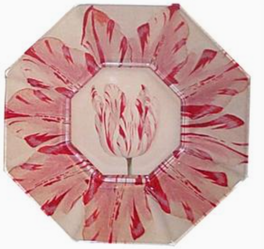 Marye Kelley Pink Floral Decoupage Plate